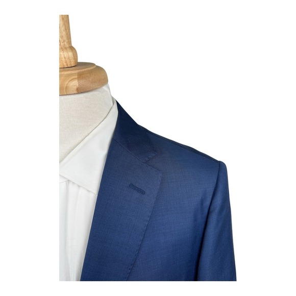 Oliver Wicks Royal Blue Vitale Barberis Wool 110s Size Men's 40R 32x30 NWT - Picture 2 of 8